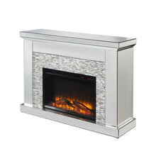 Load image into Gallery viewer, ACME LAKSHA MIRRORED &amp; STONE FIREPLACE