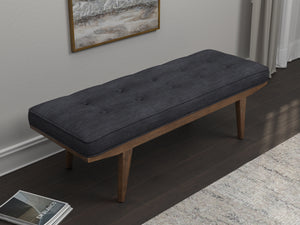 COASTER OFFICE-ACCESSORY UPHOLSTERED TUFTED BENCH TAUPE AND NATURAL