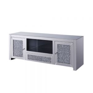 ACME NORALIE MIRRORED & FAUX DIAMONDS TV STAND