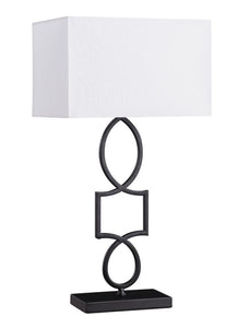 COASTER BLACK LAMP (WHITE SHADE)