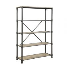 ACME ITZEL ANTIQUE OAK & SANDY GRAY FINISH BOOKSHELF