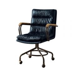 ACME HARITH II VINTAGE BLUE TOP GRAIN LEATHER OFFICE CHAIR