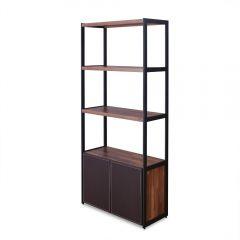 ACME SARA (I) WALNUT & SANDY BLACK FINISH BOOKSHELF