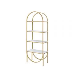 ACME LIGHTMANE WHITE HIGH GLOSS & GOLD FINISH BOOKSHELF