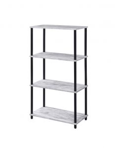 ACME NYPHO ANTIQUE WHITE & BLACK FINISH BOOKSHELF