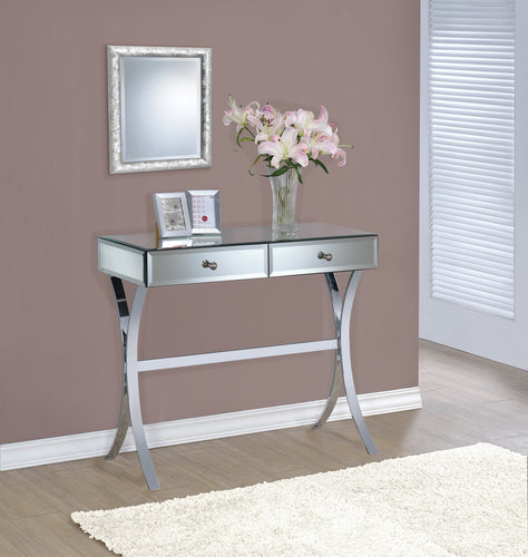 COASTER 2-DRAWER CONSOLE TABLE CLEAR MIRROR