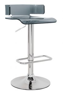 ACME RANIA GRAY & CHROME FINISH ADJUSTABLE STOOL W/SWIVEL