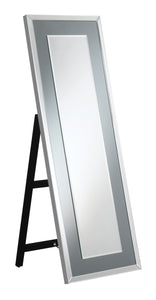 COASTER OFFICE-ACCESSORY RECTANGULAR CHEVAL MIRROR WITH LED LIGHT SILVER