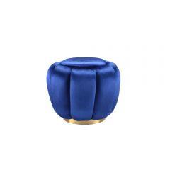 ACME HEIRESS SAPPHIRE BLUE VELVET OTTOMAN