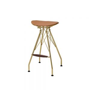 ACME DRAGEA WHISKEY PU & GOLD BAR STOOL (SET-2)