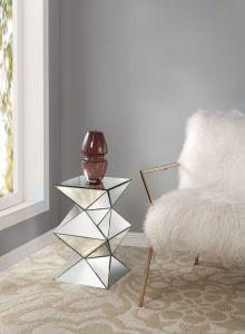 ACME DOMINIC MIRRORED PEDESTAL STAND