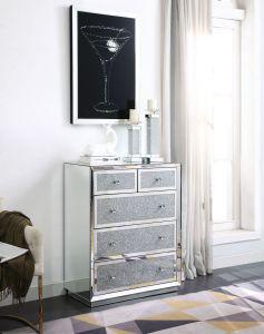 ACME NORALIE MIRRORED & FAUX DIAMONDS CONSOLE TABLE