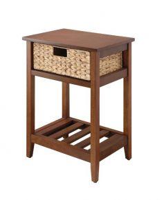 ACME CHINU WALNUT & NATURAL FINISH ACCENT TABLE