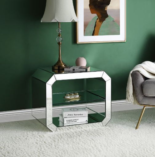 ACME DOMINIC MIRRORED ACCENT TABLE