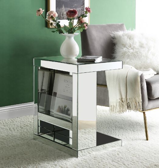 ACME DOMINIC MIRRORED ACCENT TABLE