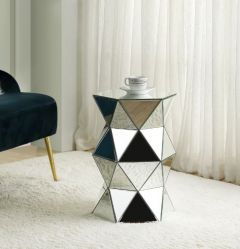 ACME DOMINIC MIRRORED PEDESTAL STAND