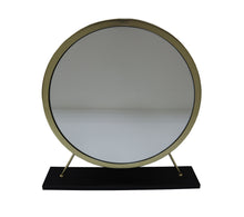 Load image into Gallery viewer, ACME ADAO FAUX FUR, MIRROR, BLACK &amp; BRASS FINISH VANITY MIRROR &amp; STOOL