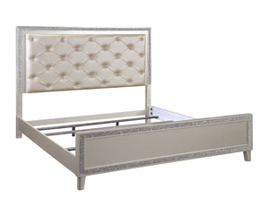 ACME SLIVERFLUFF PU & CHAMPAGNE FINISH EK BED