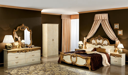 ESF BAROCCO IVORY W/GOLD BEDROOM SET