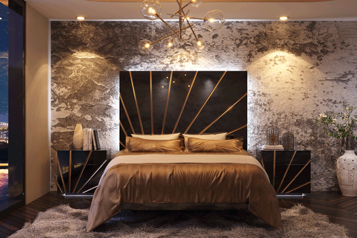 ESF ORO BLACK BEDROOM SET