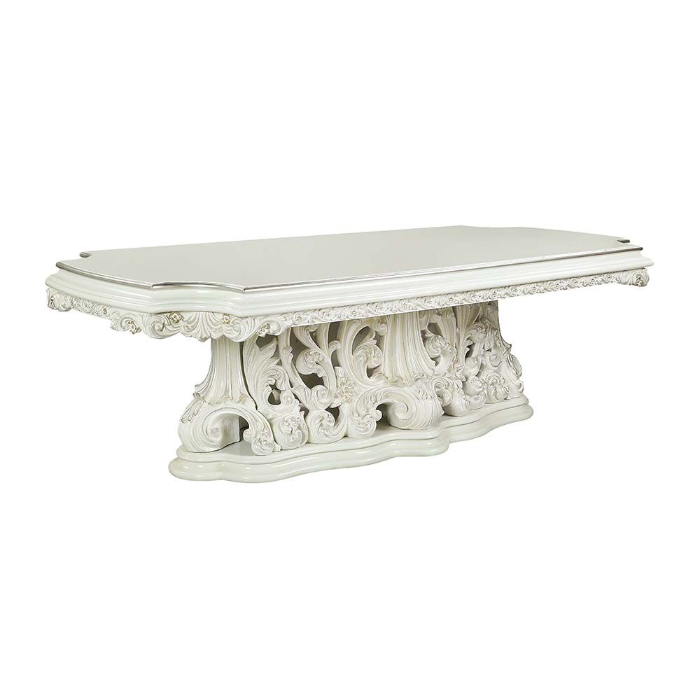 ACME ADARA ANTIQUE WHITE FINISH DINING TABLE - TOP