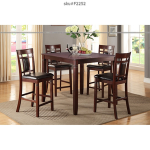 UPDATED 5PCS BROWN HEIGHT DINING SET