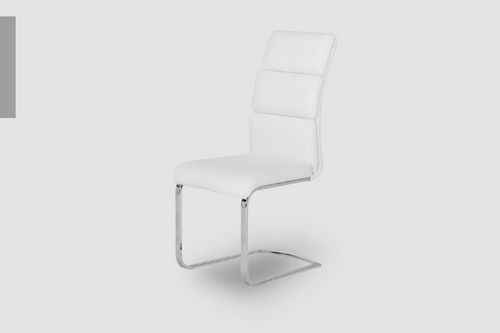 GRAKO White color leatherette with chrome legs - 4PC