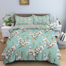 Load image into Gallery viewer, Classic Duvet Cover Sets Flower Blue Gold King,Queen,Full,Twin Double Quilt Covers Pillowcases Bed Linens Bedding Set 260x220cm