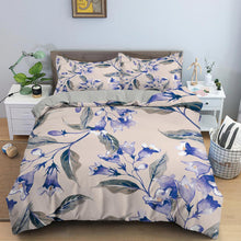 Load image into Gallery viewer, Classic Duvet Cover Sets Flower Blue Gold King,Queen,Full,Twin Double Quilt Covers Pillowcases Bed Linens Bedding Set 260x220cm