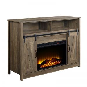 ACME TOBIAS RUSTIC OAK FINISH FIREPLACE