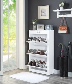 ACME PAGAN WHITE HIGH GLOSS FINISH SHOE CABINET