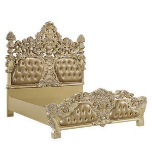 ACME SEVILLE PU & GOLD FINISH EK BED