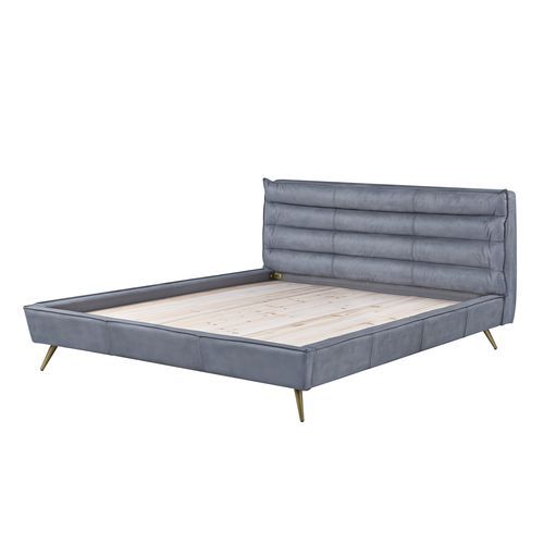 ACME DORIS GRAY TOP GRAIN LEATHER EK BED