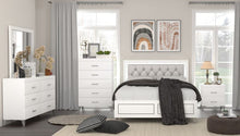 Load image into Gallery viewer, ACME CASILDA GRAY PU &amp; WHITE FINISH QUEEN BED W/LED