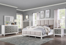 Load image into Gallery viewer, ACME KATIA LIGHT GRAY LINEN, RUSTIC GRAY &amp; WEATHERED WHITE FINISH QUEEN BED