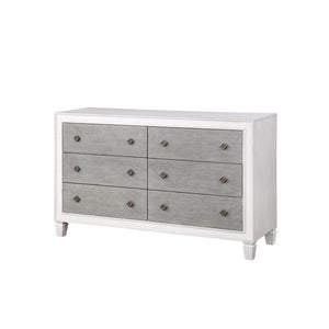 ACME KATIA RUSTIC GRAY & WEATHERED WHITE FINISH DRESSER