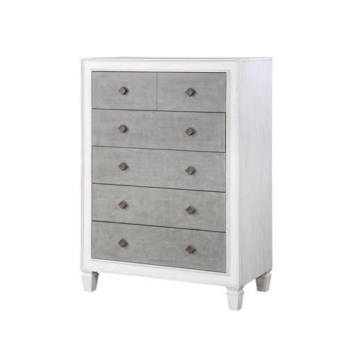 ACME KATIA RUSTIC GRAY & WEATHERED WHITE FINISH CHEST