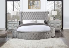 ACME GAIVA GRAY VELVET EK BED