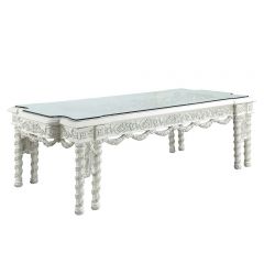 ACME VANAHEIM ANTIQUE WHITE FINISH DINING TABLE