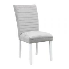 ACME ELIZAVETA GRAY VELVET &WHITE  HIGH GLOSS FINISH SIDE CHAIR (SET-2)