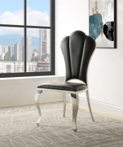 ACME CYRENE BLACK PU SIDE CHAIR (SET-2)