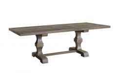 ACME LANDON SALVAGE GRAY FINISH DINING TABLE W/LEAF