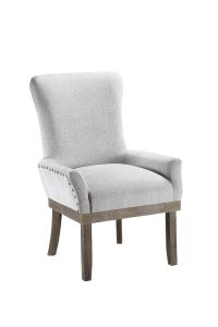 ACME LANDON GRAY LINEN ARM CHAIR