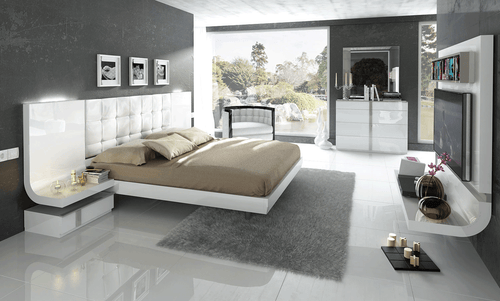 ESF GRANADA LED WHITE QUEEN BED
