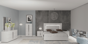 ESF CARRARA LED WHITE BEDROOM SET (5 PC)