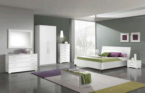 ESF PANAREA WHITE BEDROOM SET (4 PC)