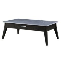 ACME ZEMOCRYSS SINTERED STONE TOP & DARK BROWN FINISH COFFEE TABLE