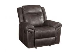 ACME LYDIA BROWN LEATHER AIRE MOTION GLIDER RECLINER