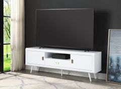 ACME PAGAN WHITE HIGH GLOSS FINISH TV STAND