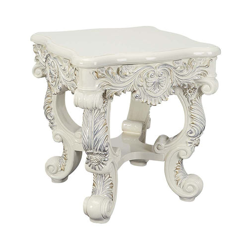 ACME ADARA ANTIQUE WHITE END TABLE